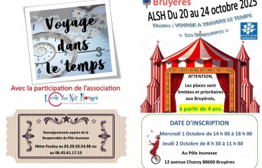 Activité service jeunesse 20 au 24 octobre