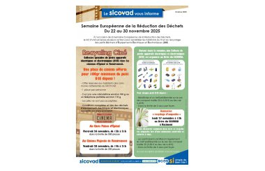 Information mensuelle Sicovad : octobre 2025