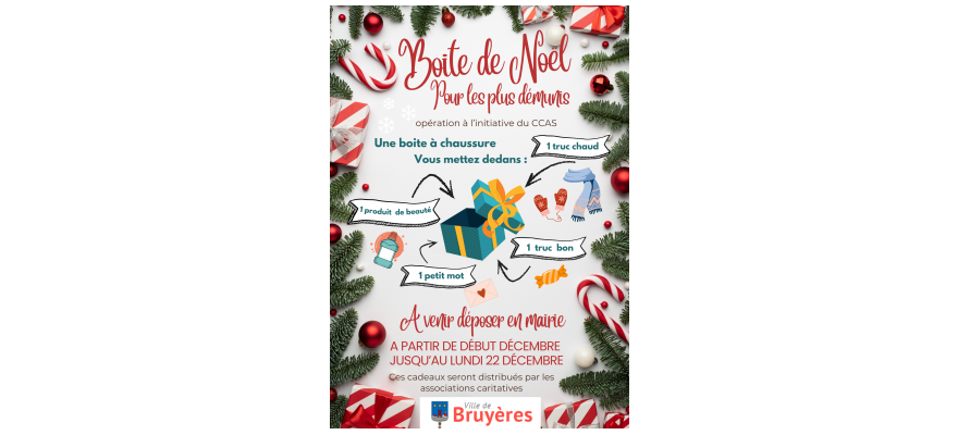 Boites de noël pour les plus démunis