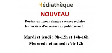 Horaires médiathèque vacances de noël