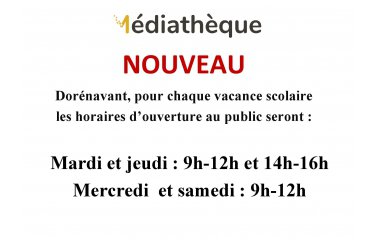 Horaires médiathèque vacances de noël