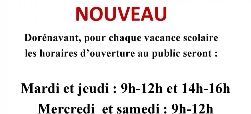 Horaires médiathèque vacances de noël