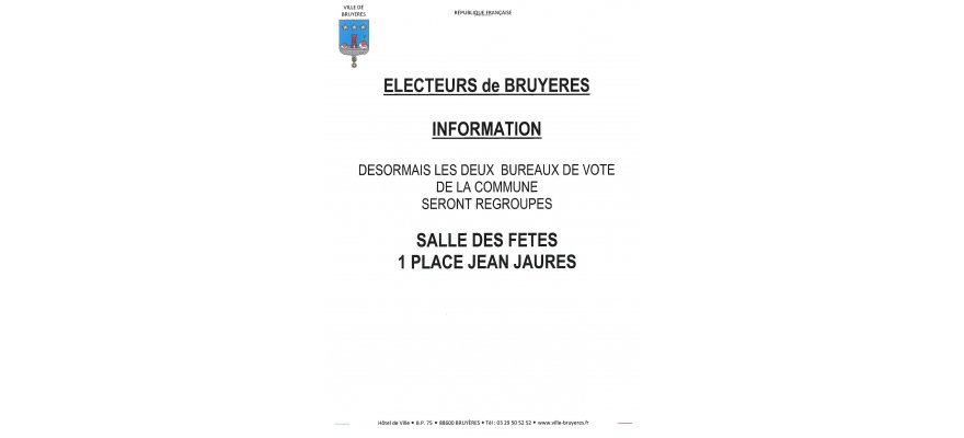 BUREAU DE VOTE MODIFIE