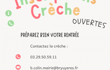 INSCRIPTIONS CRECHES 2026-2027