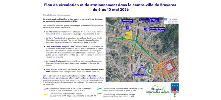 Un grand week-end festif se prépare dans le centre-ville de Bruyères 🎉: