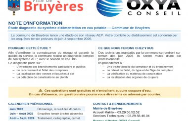 Enquête de diagnostic du système d'alimentation en eau potable