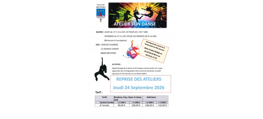 Atelier fun danse