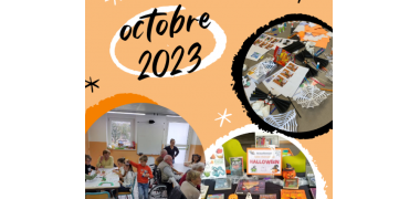 Ça c'est passé à la médiathèque : café papote, accueil alsh et bricolage d'halloween (octobre 2023)