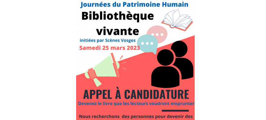 Appel à candidature Bibliothèque vivante à la médiathèque de Bruyères