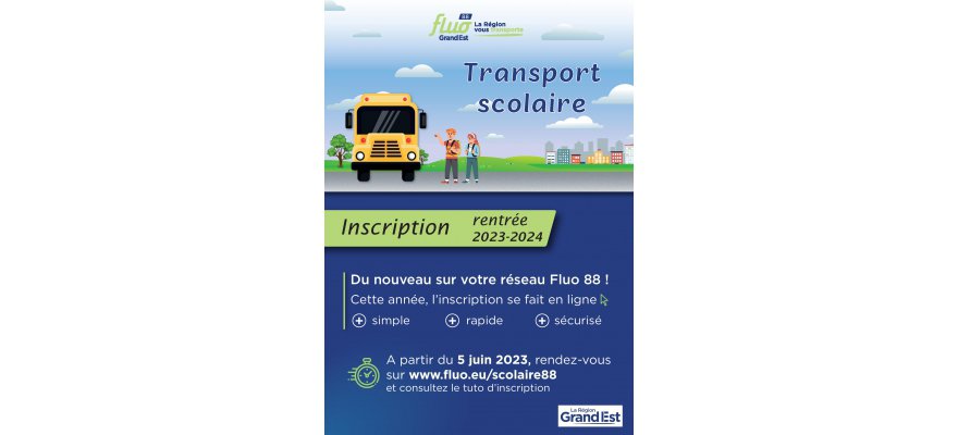Transport scolaire - Campagne inscription 2023/2024