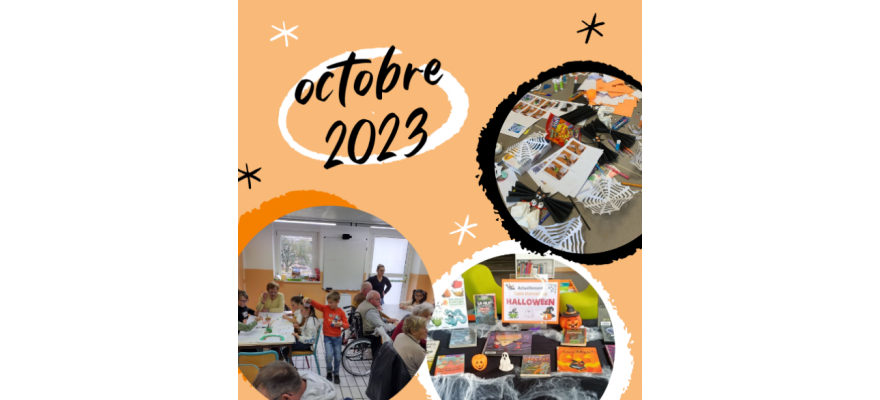 Ça c'est passé à la médiathèque : café papote, accueil alsh et bricolage d'halloween (octobre 2023)