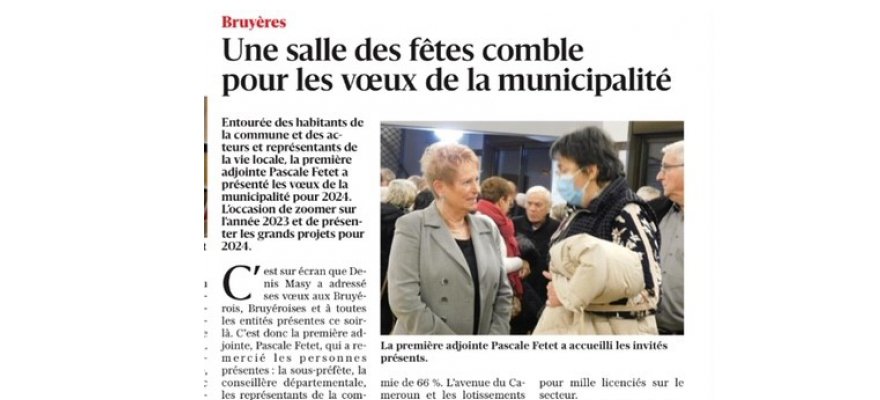 Article de presse : voeux de la municipalité