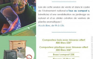 SICOVAD : info du mois avril 2025 : vente de matériel de compostage