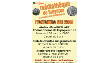 Programme médiathèque mai 2025