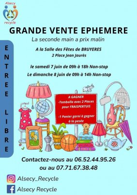 Grande vente éphémere Alcesy recycle