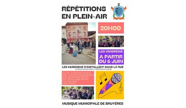 Répétitions en plein air Musique Municipale de Bruyères