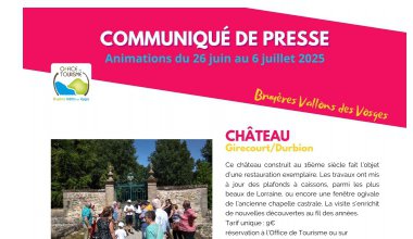 Communiqué de Presse : Visites estivales OT Bruyères Vallons des Vosges