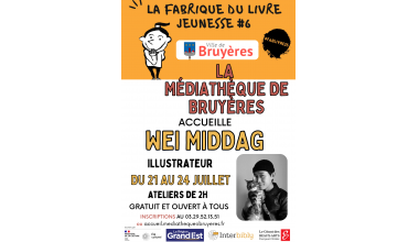 INTERBIBLY - La fabrique du livre jeunesse à la médiathèque de Bruyères du 21 au 24 juillet