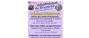 Programme animations médiathèque NOVEMBRE 2025