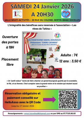 Théâtre à Docelles le 24 Janvier