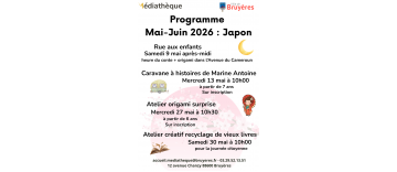 Programme animation médiathèque mai - juin :  le Japon