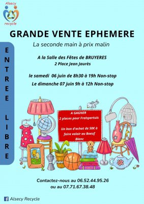 Grande vente éphemère Alsecy Recycle