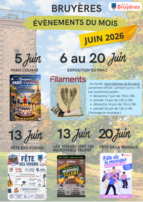 Evénements du mois de juin