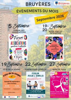 Programme du mois : septembre 2026