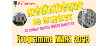 Programme médiathèque : mars 2025